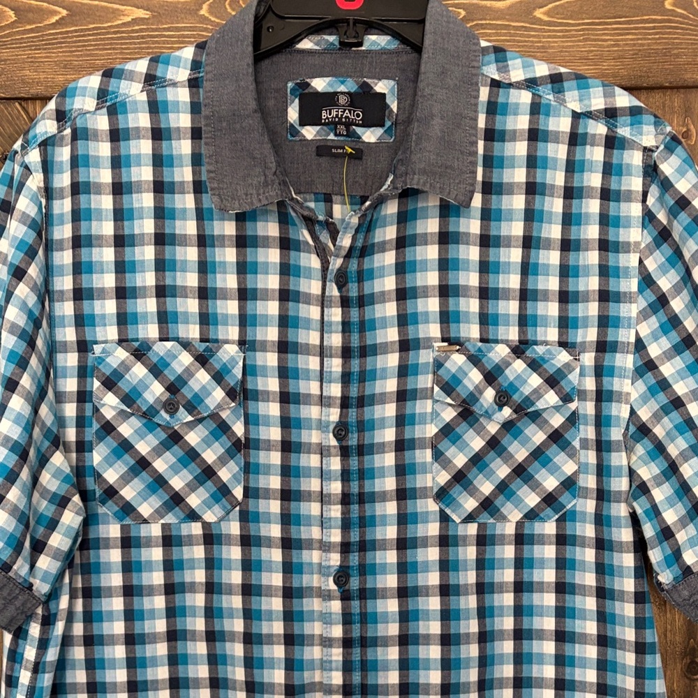 Buffalo David Bitton Plaid Short Sleeve Button Up Shirt Men’s XXL